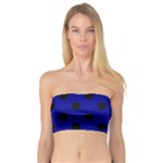 Polka Dots - Black on Dark Blue Bandeau Top
