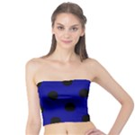 Polka Dots - Black on Dark Blue Tube Top