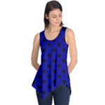 Polka Dots - Black on Dark Blue Sleeveless Tunic