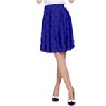 Polka Dots - Black on Dark Blue A-Line Skirt