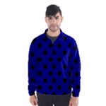 Polka Dots - Black on Dark Blue Wind Breaker (Men)