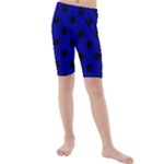 Polka Dots - Black on Dark Blue Kid s Mid Length Swim Shorts