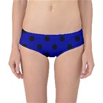 Polka Dots - Black on Dark Blue Classic Bikini Bottoms