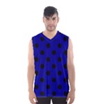 Polka Dots - Black on Dark Blue Men s Basketball Tank Top