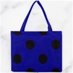 Polka Dots - Black on Dark Blue Mini Tote Bag