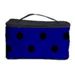 Polka Dots - Black on Dark Blue Cosmetic Storage Case