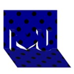 Polka Dots - Black on Dark Blue I Love You 3D Greeting Card (7x5)