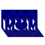 Polka Dots - Black on Dark Blue MOM 3D Greeting Card (8x4)