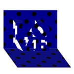 Polka Dots - Black on Dark Blue LOVE 3D Greeting Card (7x5)