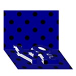Polka Dots - Black on Dark Blue LOVE Bottom 3D Greeting Card (7x5)