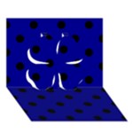 Polka Dots - Black on Dark Blue Clover 3D Greeting Card (7x5)