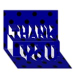 Polka Dots - Black on Dark Blue THANK YOU 3D Greeting Card (7x5)