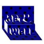 Polka Dots - Black on Dark Blue Get Well 3D Greeting Card (7x5)