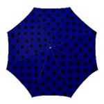 Polka Dots - Black on Dark Blue Golf Umbrella