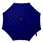 Polka Dots - Black on Dark Blue Hook Handle Umbrella (Small)