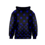 Polka Dots - Dark Blue on Black Kid s Pullover Hoodie