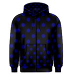 Polka Dots - Dark Blue on Black Men s Zipper Hoodie