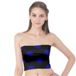 Polka Dots - Dark Blue on Black Tube Top