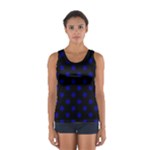Polka Dots - Dark Blue on Black Women s Sport Tank Top
