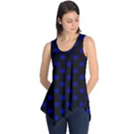 Polka Dots - Dark Blue on Black Sleeveless Tunic