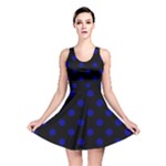 Polka Dots - Dark Blue on Black Reversible Skater Dress