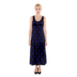 Polka Dots - Dark Blue on Black Full Print Maxi Dress