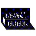 Polka Dots - Dark Blue on Black Best Friends 3D Greeting Card (8x4)