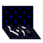 Polka Dots - Dark Blue on Black LOVE Bottom 3D Greeting Card (7x5)