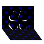 Polka Dots - Dark Blue on Black Clover 3D Greeting Card (7x5)