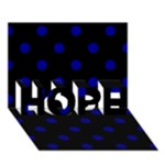 Polka Dots - Dark Blue on Black HOPE 3D Greeting Card (7x5)