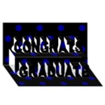 Polka Dots - Dark Blue on Black Congrats Graduate 3D Greeting Card (8x4)