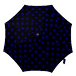 Polka Dots - Dark Blue on Black Hook Handle Umbrella (Small)