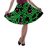 Green fantasy A-line Skater Skirt