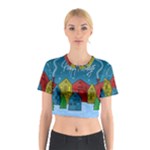 Xmas landscape Cotton Crop Top