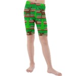 Christmas trees and reindeer pattern Kids  Mid Length Swim Shorts