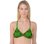 Christmas trees and reindeer pattern Reversible Tri Bikini Top