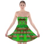 Christmas trees and reindeer pattern Strapless Bra Top Dress