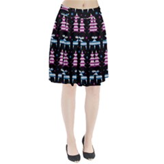 Blue and pink reindeer pattern Pleated Skirt from ArtsNow.com
