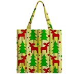Xmas reindeer pattern - yellow Zipper Grocery Tote Bag