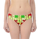 Xmas reindeer pattern - yellow Hipster Bikini Bottoms
