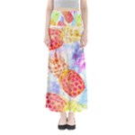 Colorful Pineapples Over A Blue Background Maxi Skirts