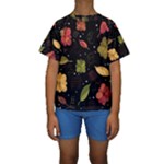 Autumn flowers  Kids  Short Sleeve Swimwear