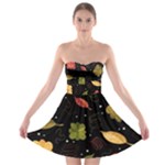 Autumn flowers  Strapless Bra Top Dress