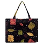 Autumn flowers  Medium Zipper Tote Bag