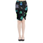 Blue and green flowers  Midi Wrap Pencil Skirt