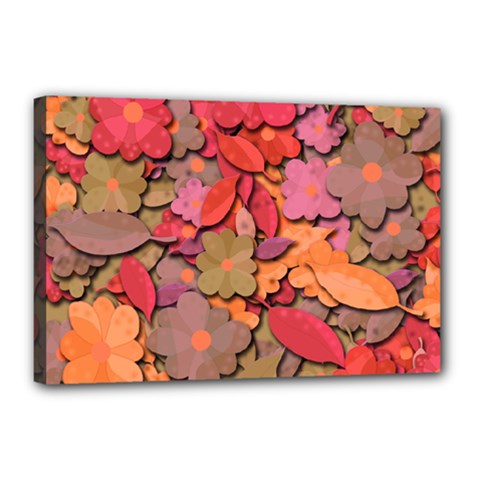 Beautiful floral design Canvas 18  x 12  from ArtsNow.com