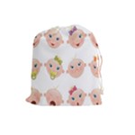 Cute Baby Picture Drawstring Pouches (Large) 