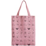 Dog Pink Zipper Classic Tote Bag