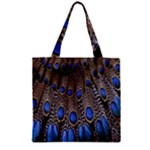 Feathers Peacock Light Zipper Grocery Tote Bag