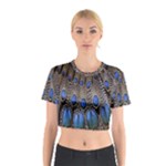 Feathers Peacock Light Cotton Crop Top